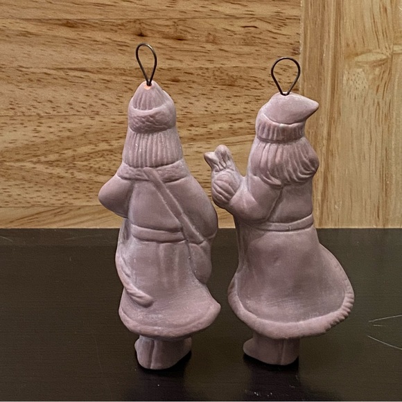 2 French Santa Terracotta 4” Christmas Tree Ornaments - Picture 5 of 11